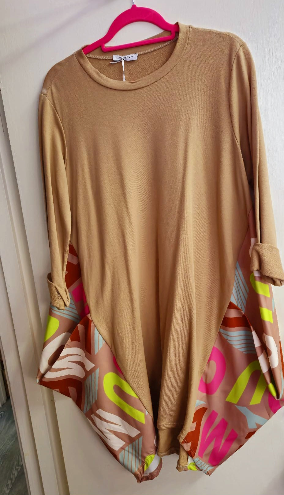 Sweatshirt tunic abstract onesize