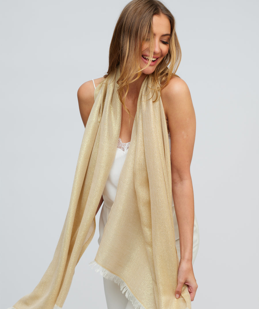 Gold shimmer scarf pia rossini