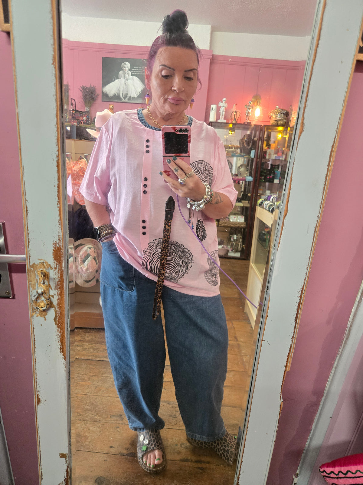 Baby pink print top