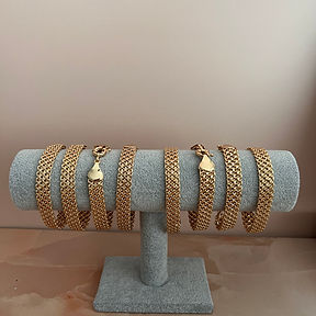 18ct plated thick woven bracelet