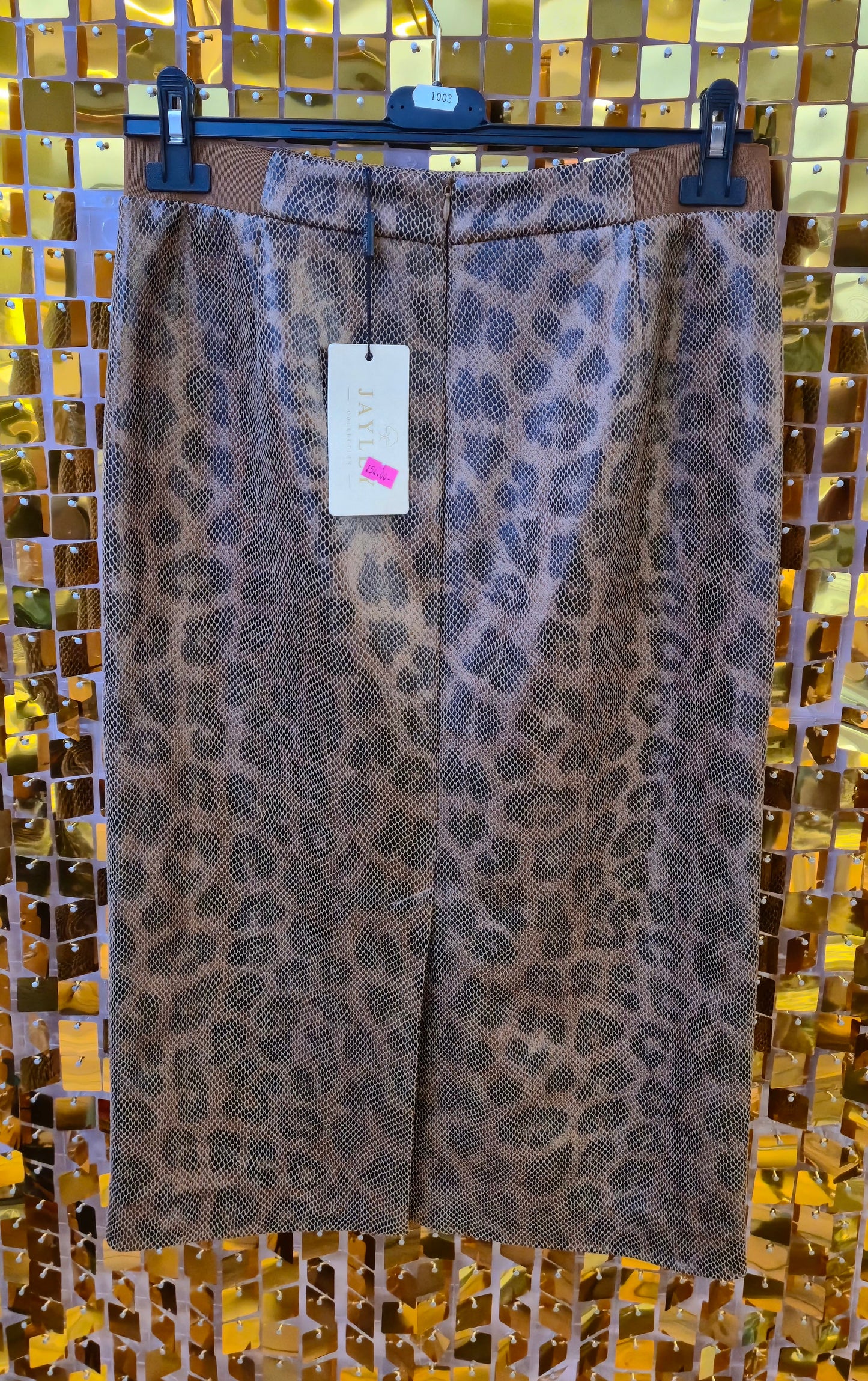 New Jayley Faux Suede Animal Print Skirt