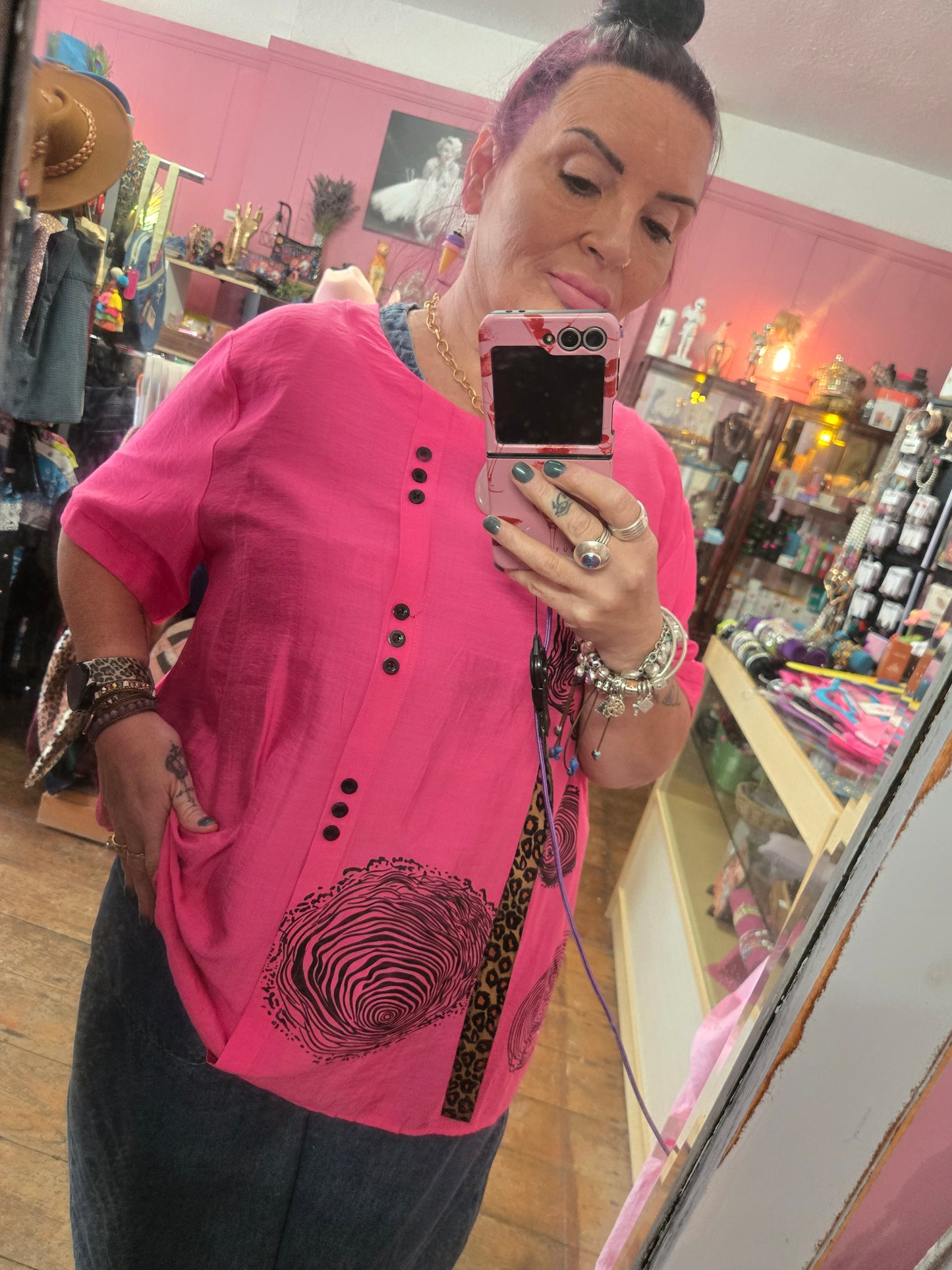 Pink Thumb print top