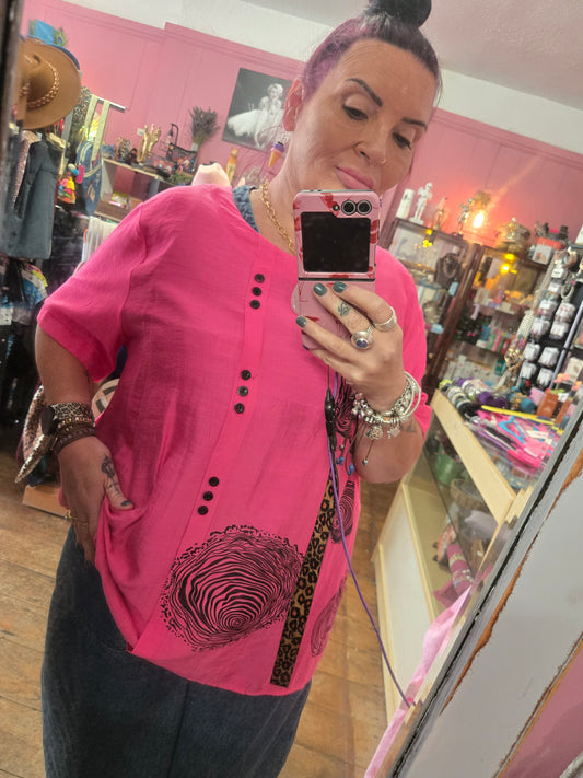 Pink Thumb print top