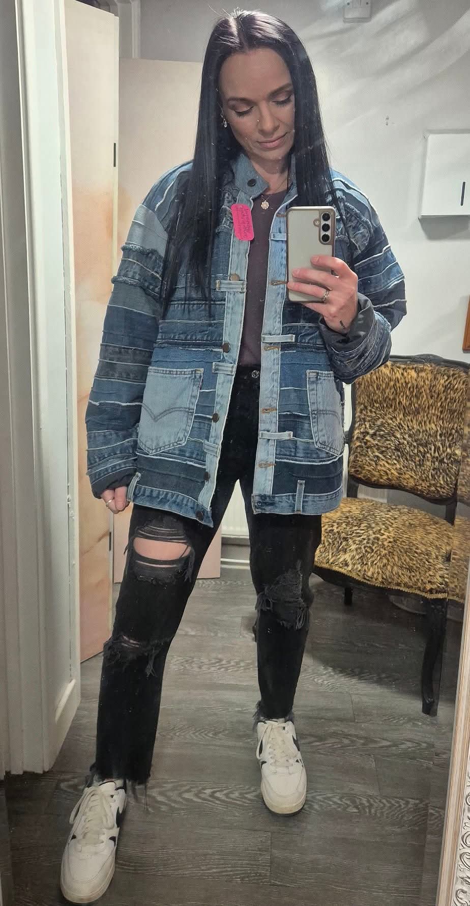 Unique heavy denim coat