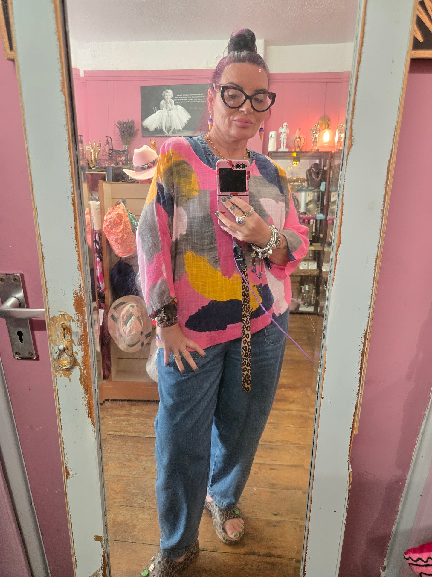 Pink abstract top