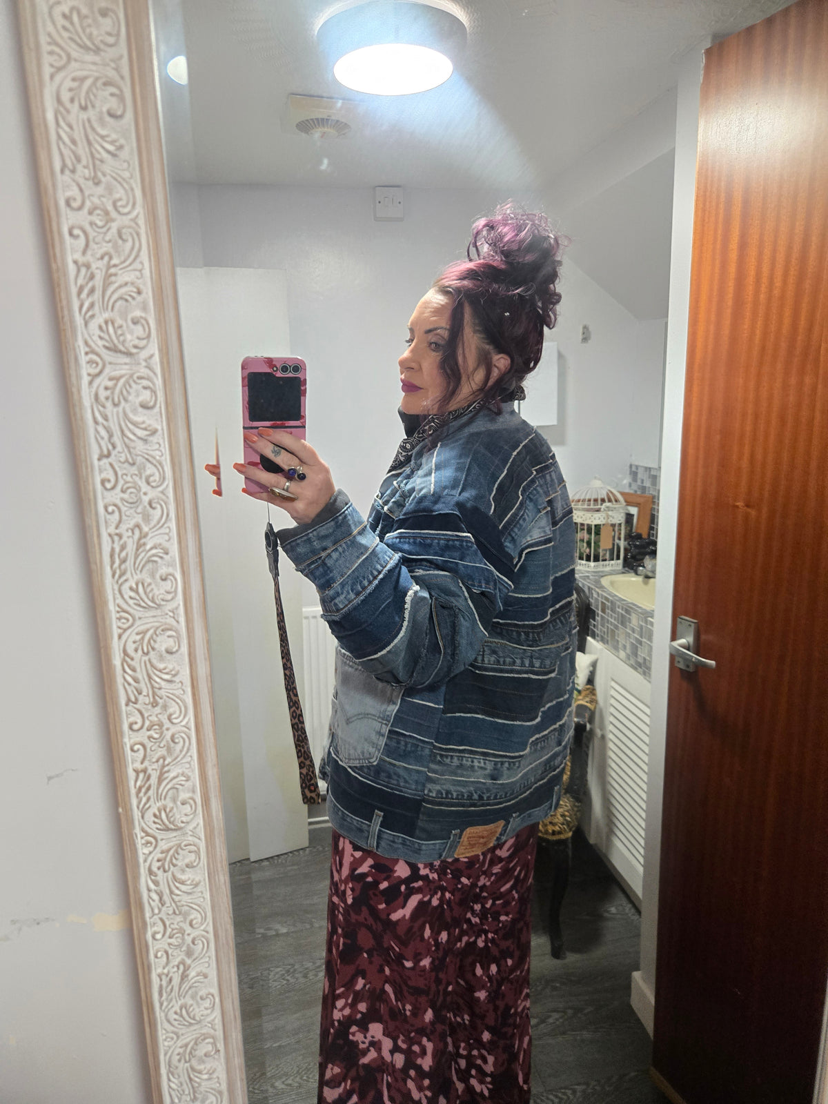 Unique heavy denim coat