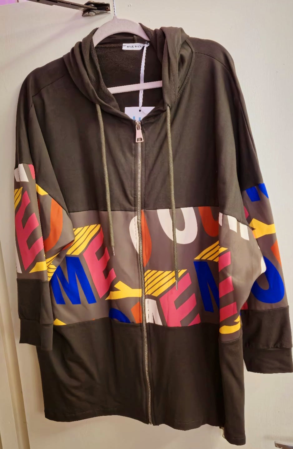 Sweatshirt abstract zipped hoody onesize [generous]