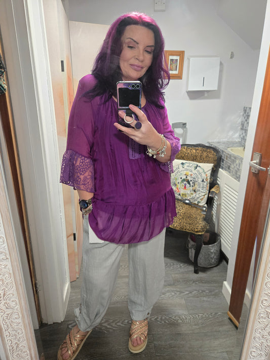 New silk feel chiffon blouse