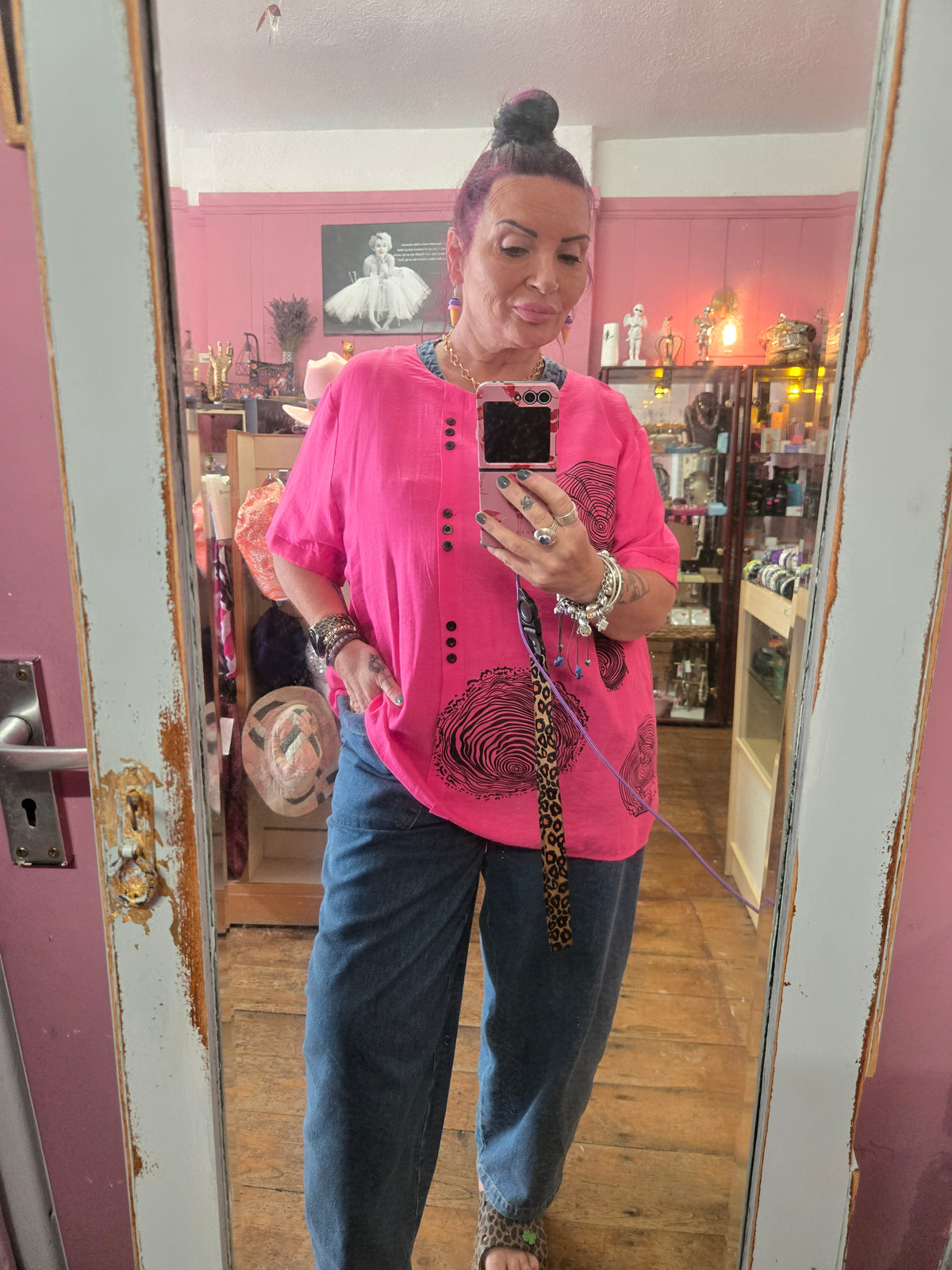 Pink Thumb print top