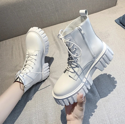 White chunky boot