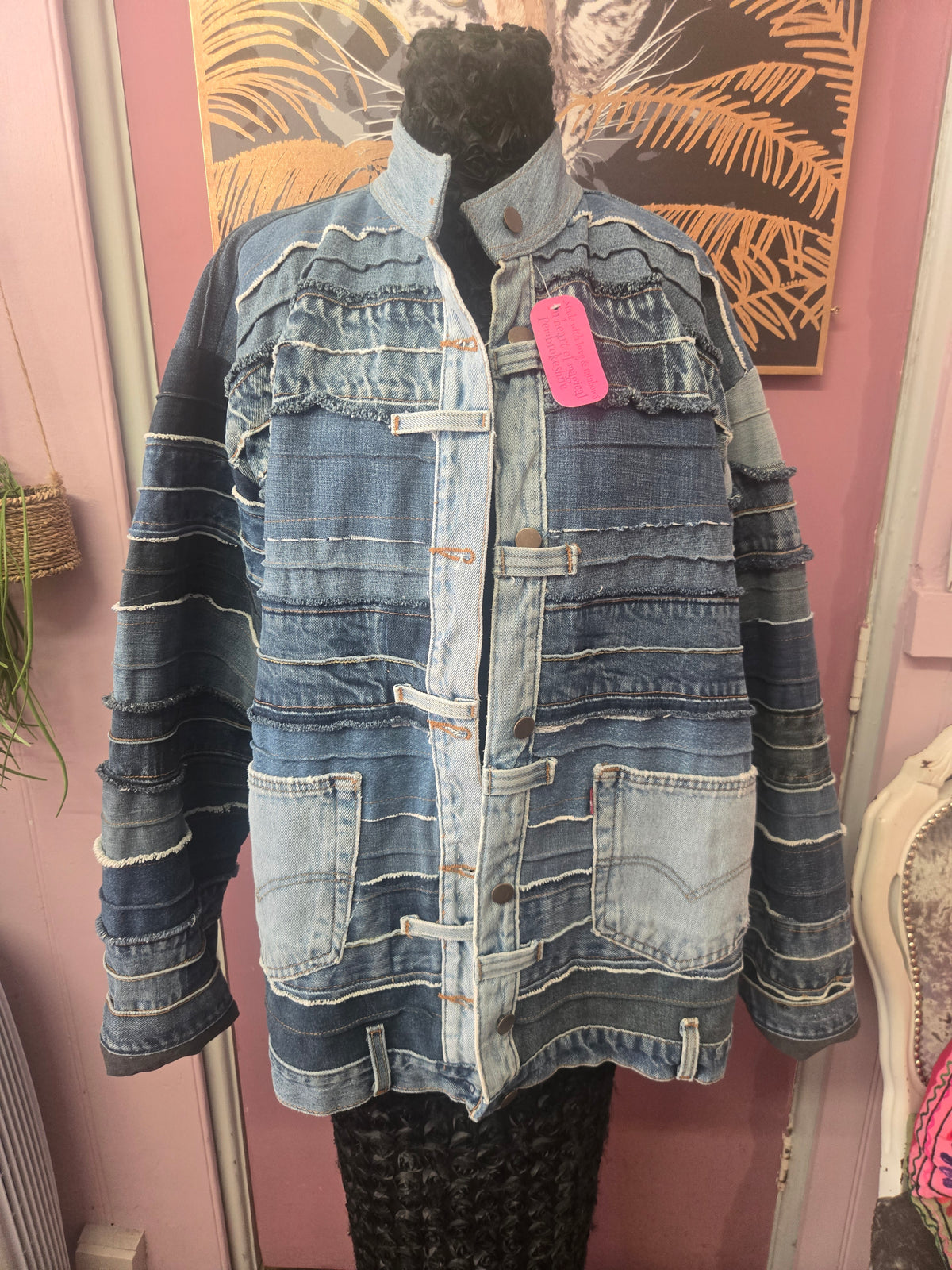 Unique heavy denim coat