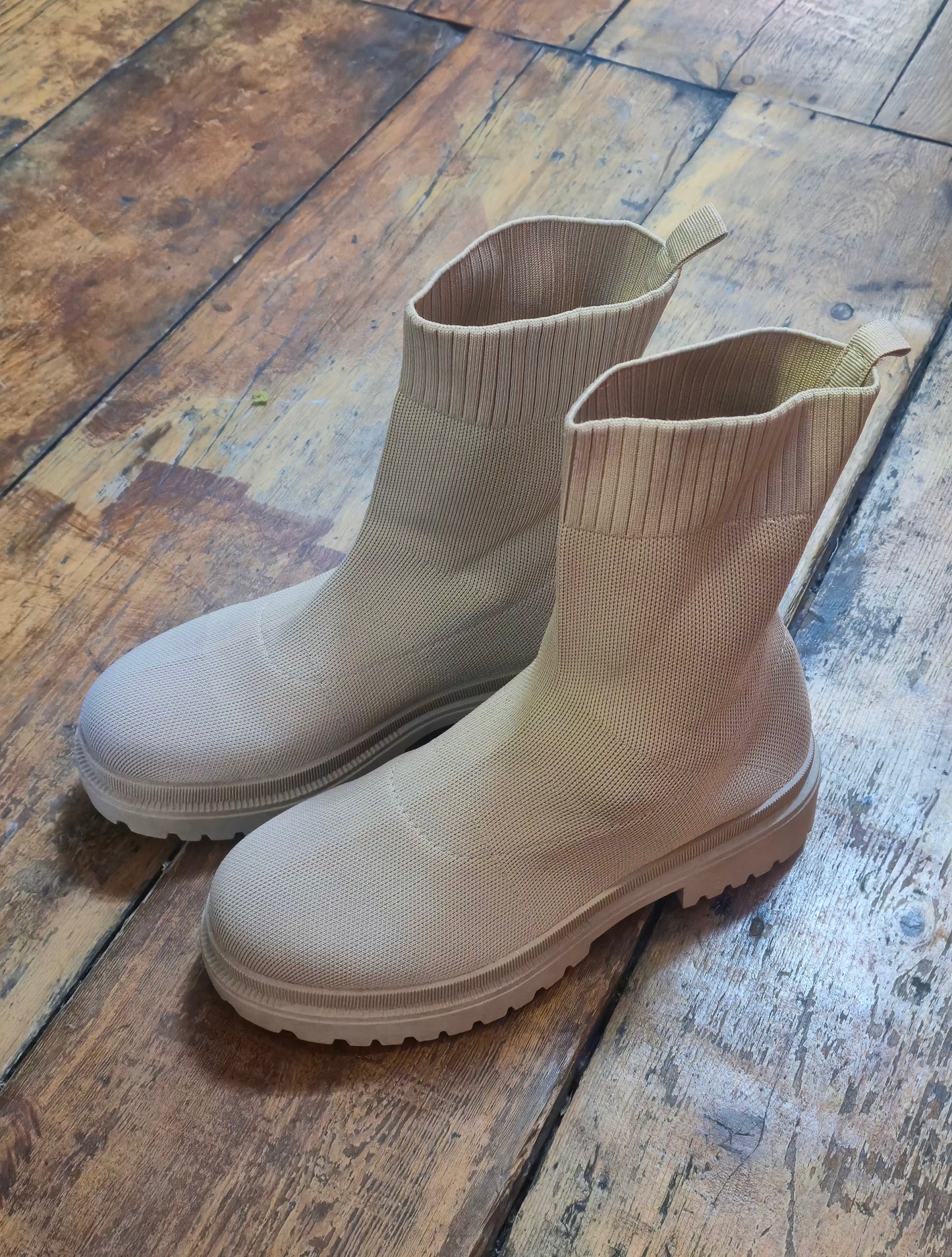 Beige Sock Boot