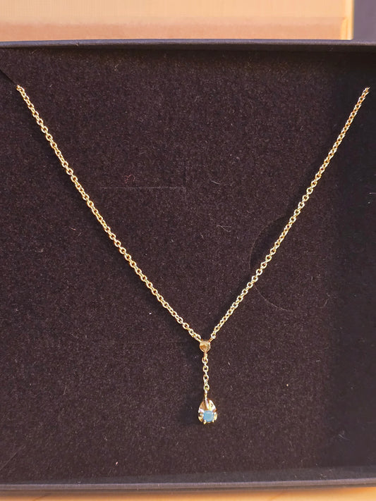 Opal gold plated necklace