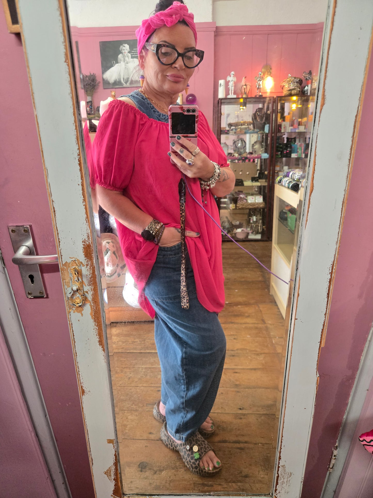 Pink holey top