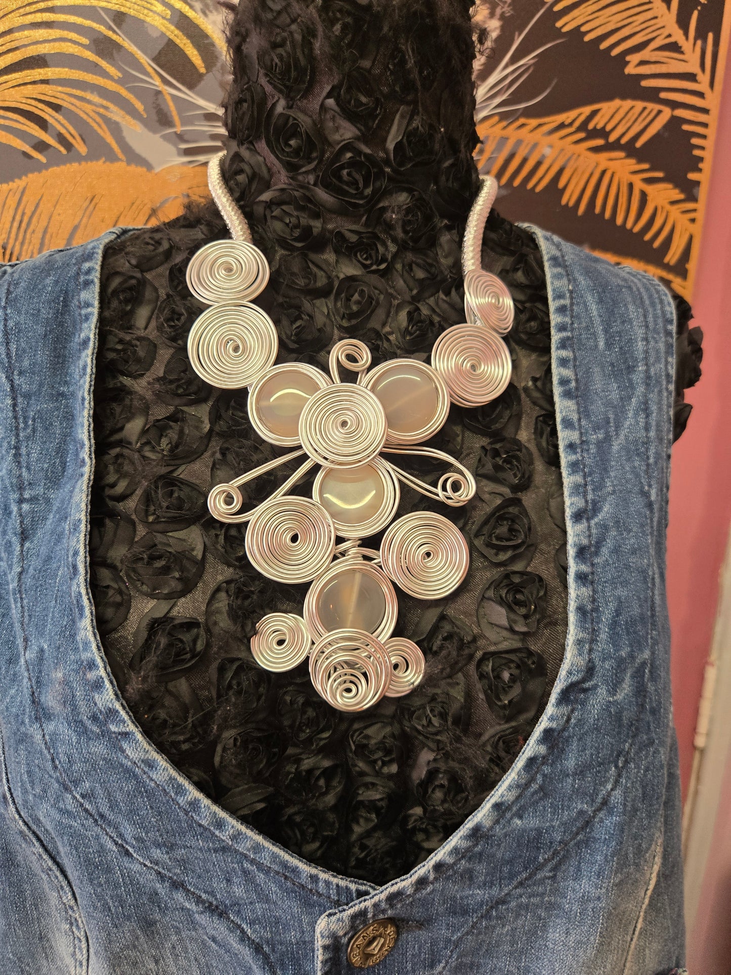 Silver abstract necklace
