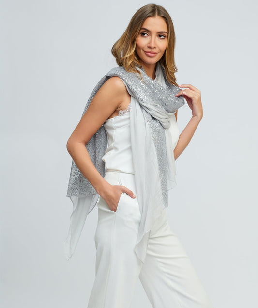 Silver sparkle pia rossini scarf