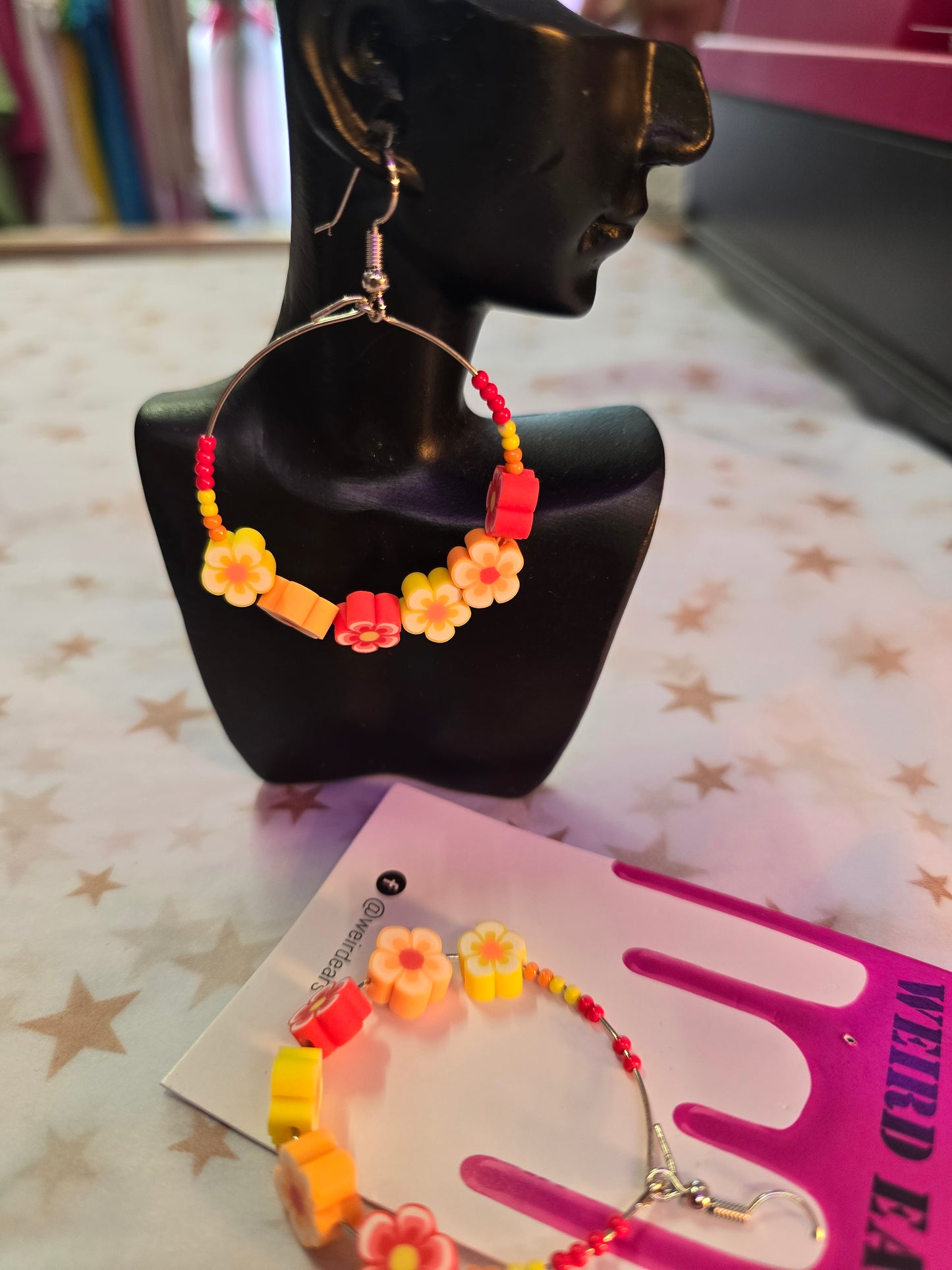 Yellow/orange flower earrings