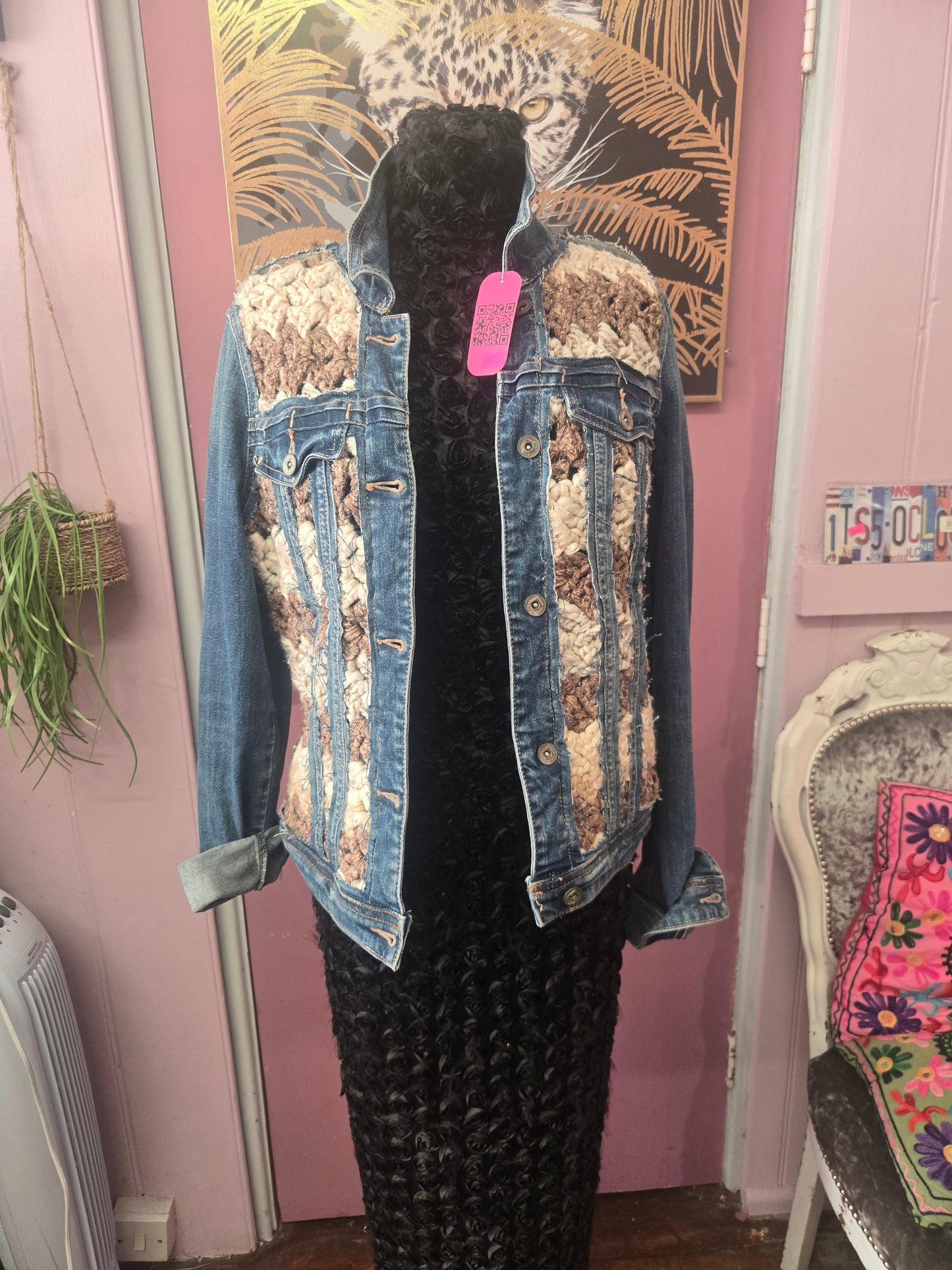 Unique nude mix denim