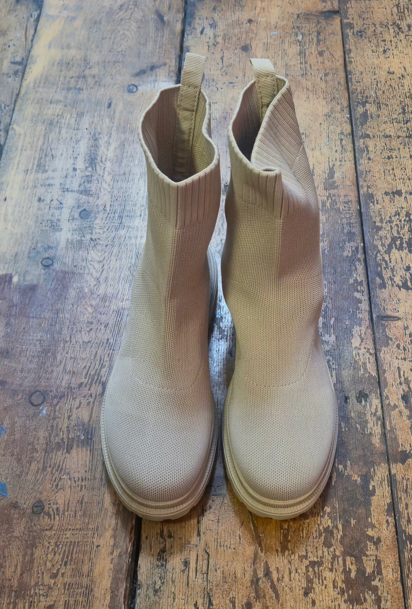 Beige Sock Boot