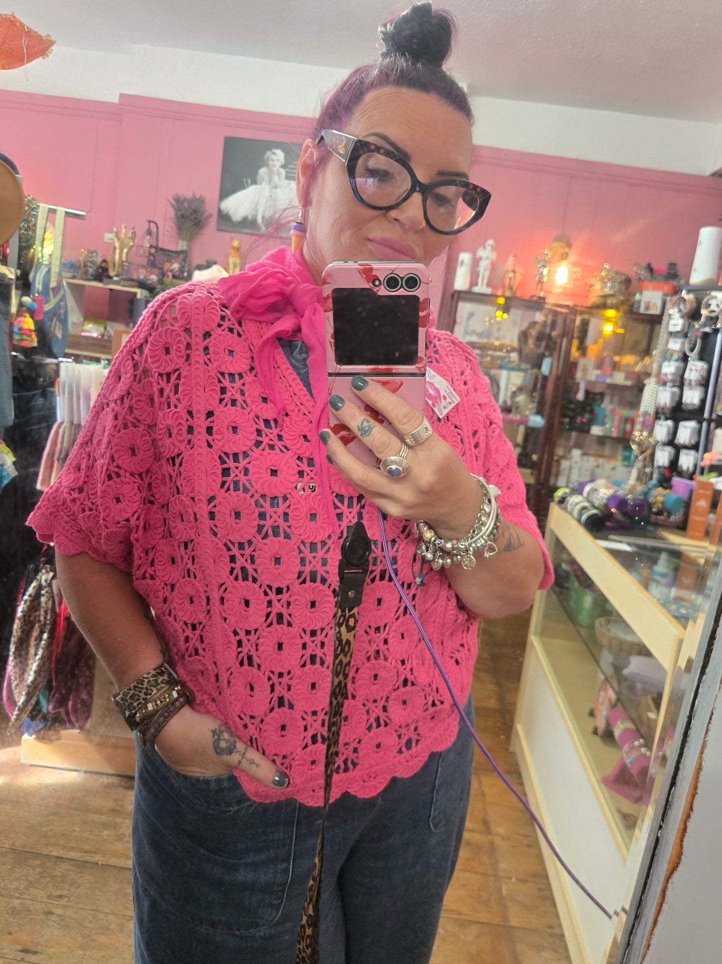 Pink crochet top