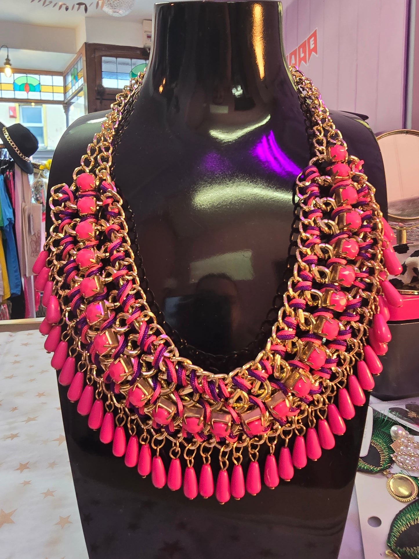 Cerise beaded necklace