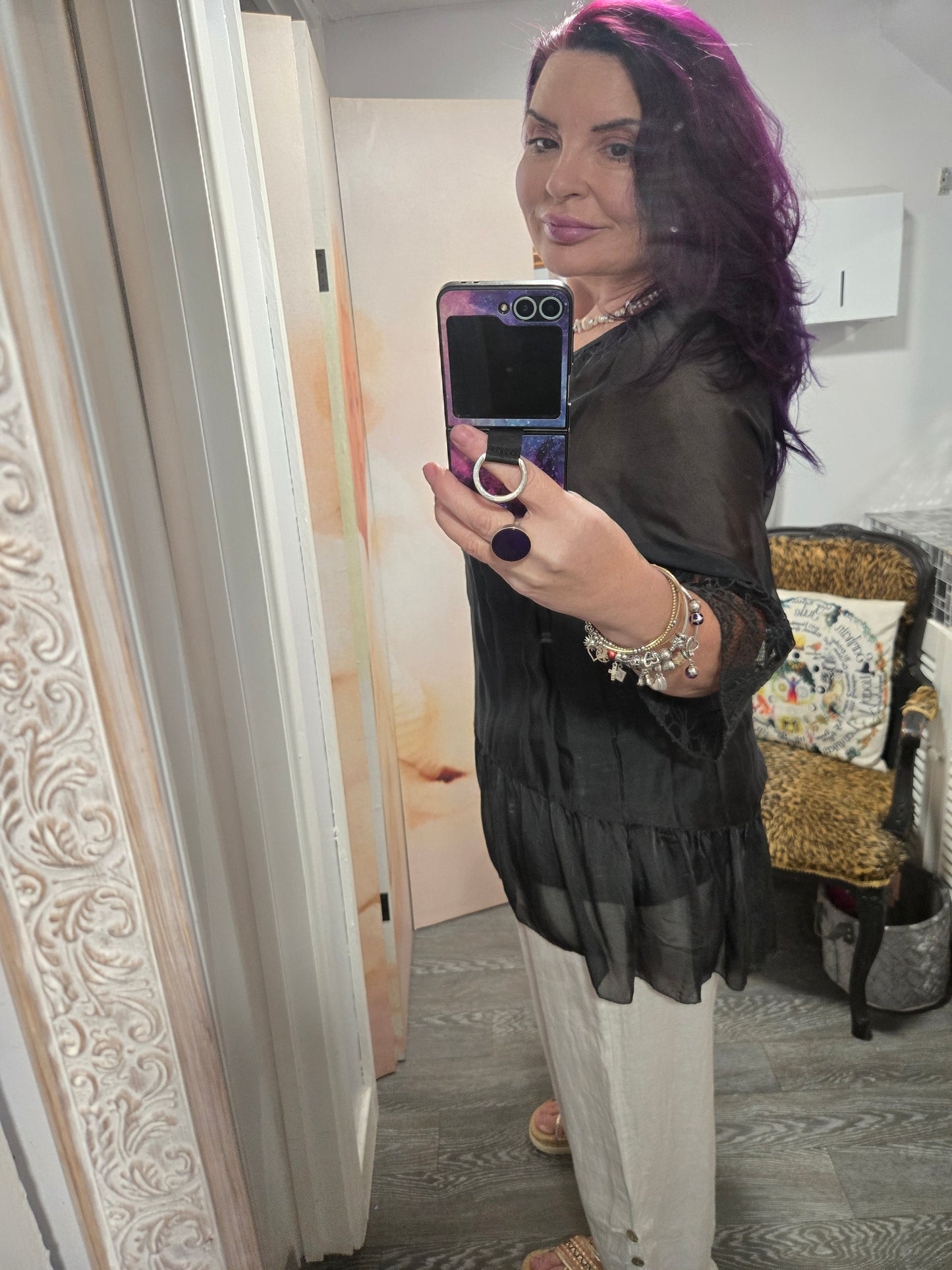 New silk feel chiffon blouse