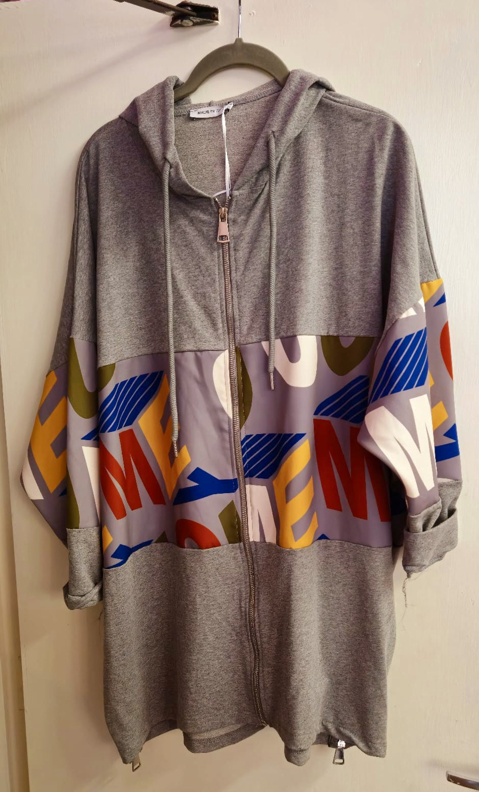 Sweatshirt abstract zipped hoody onesize [generous]