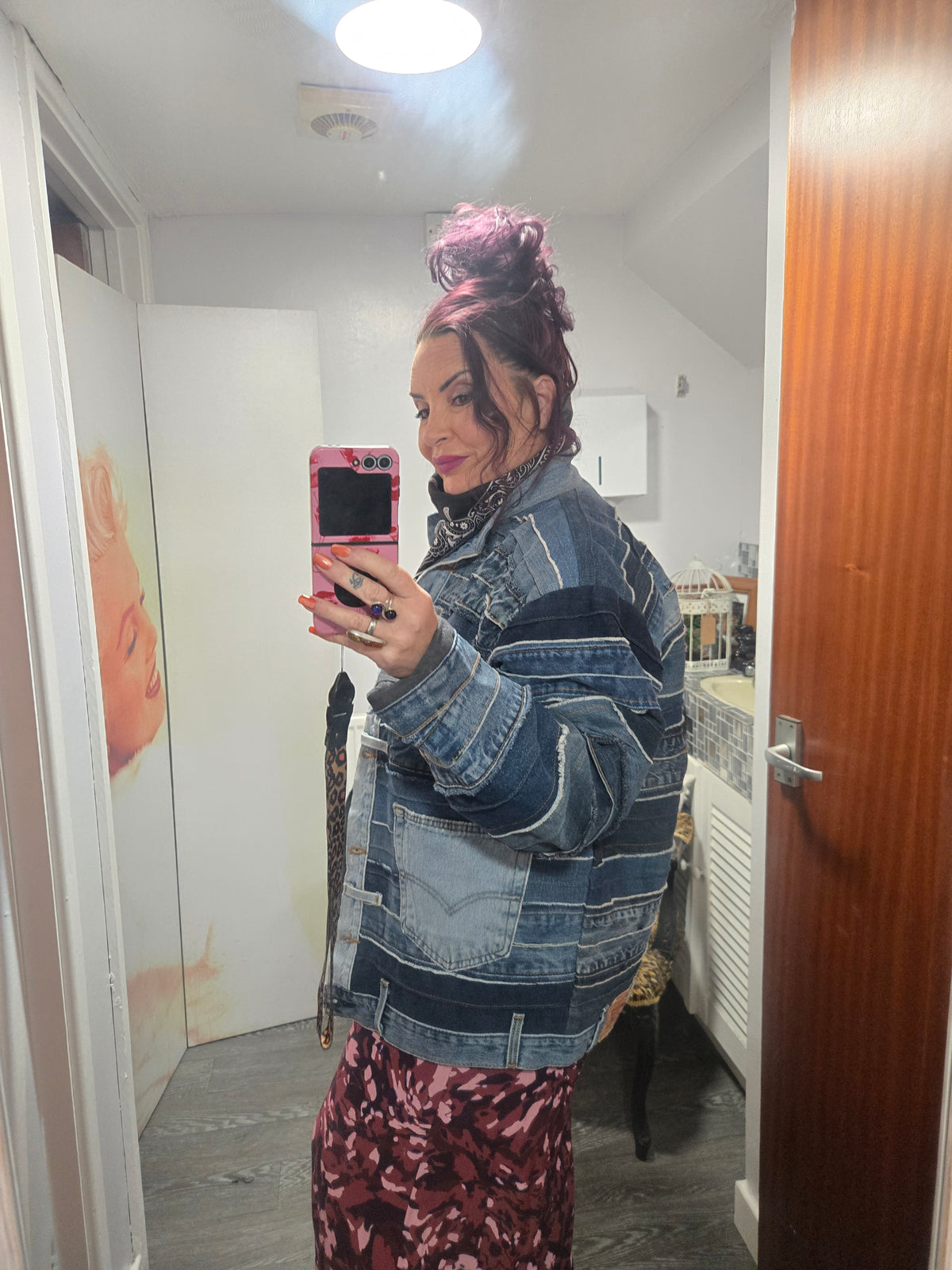 Unique heavy denim coat