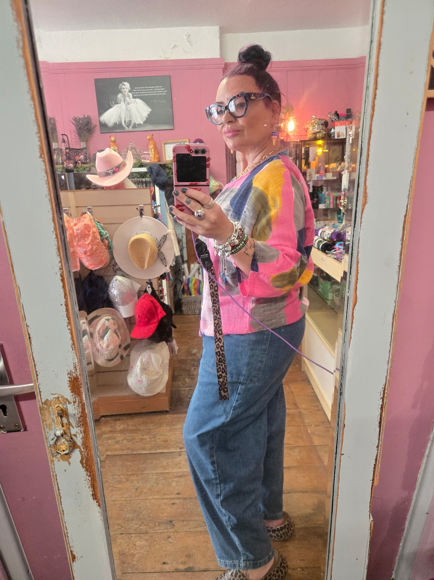 Pink abstract top
