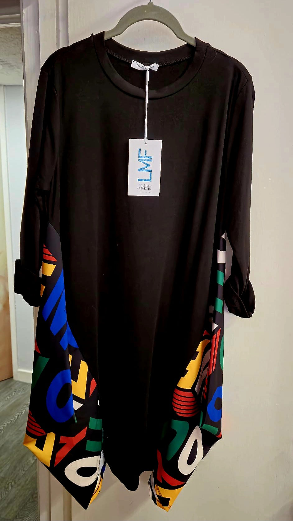 Sweatshirt tunic abstract onesize