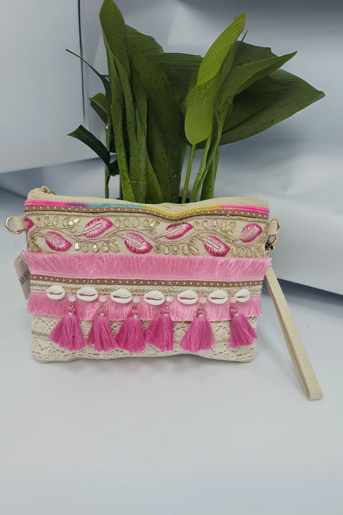 New summer pink tassle and she'll bag