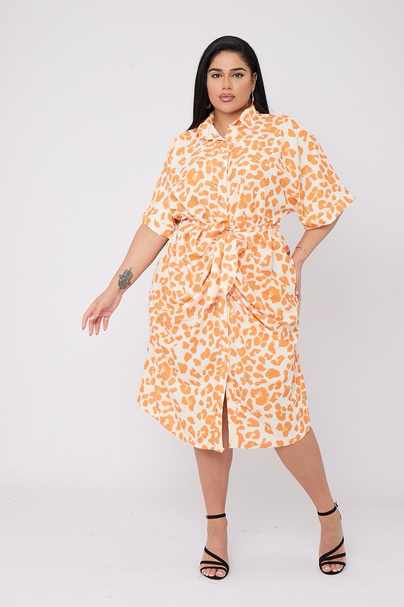 Queen onesize rouched shirtdress