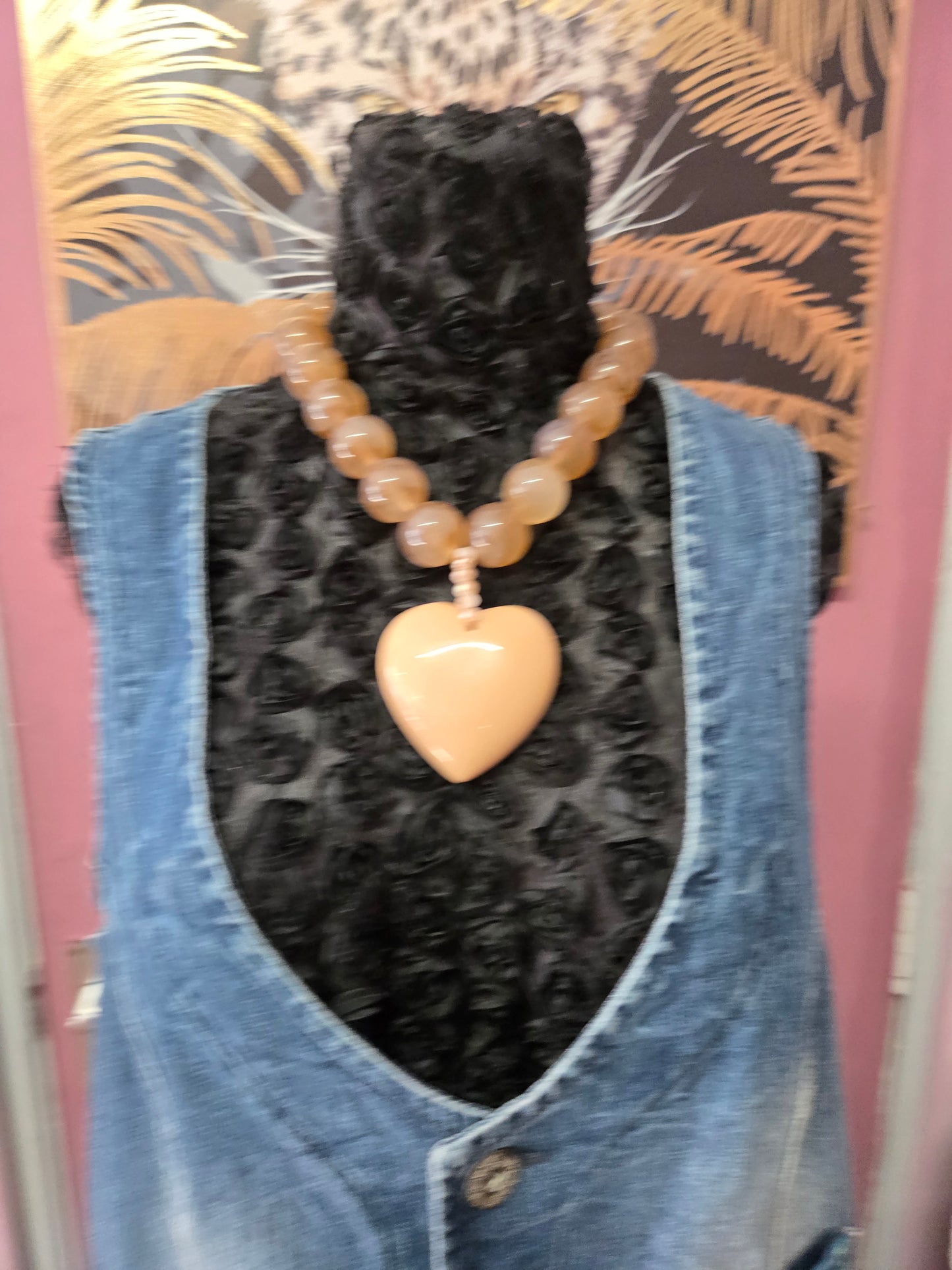 Brown heart necklace