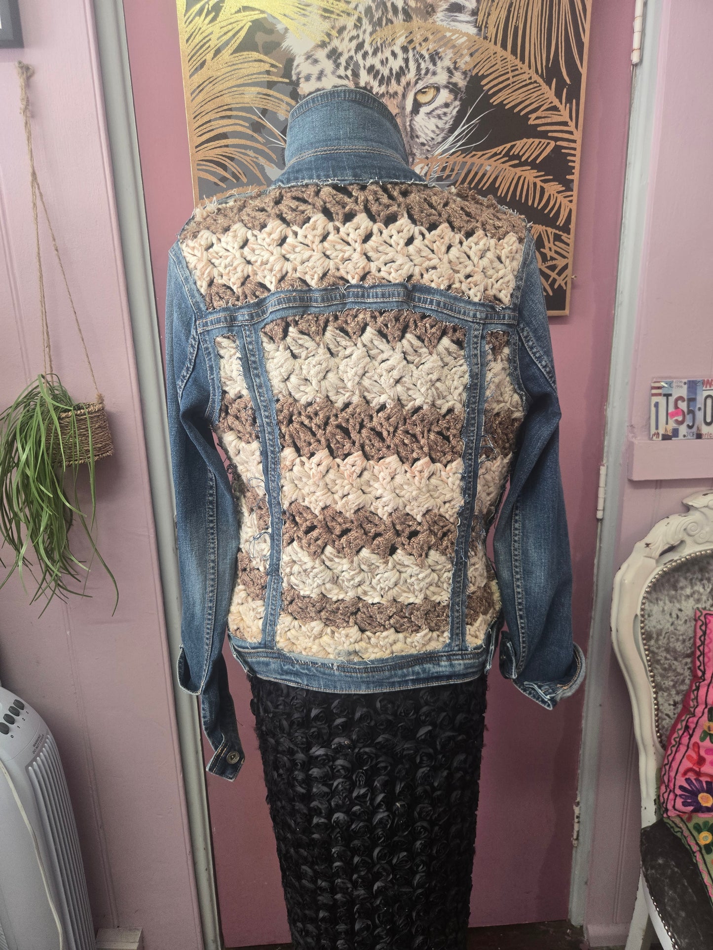 Unique nude mix denim